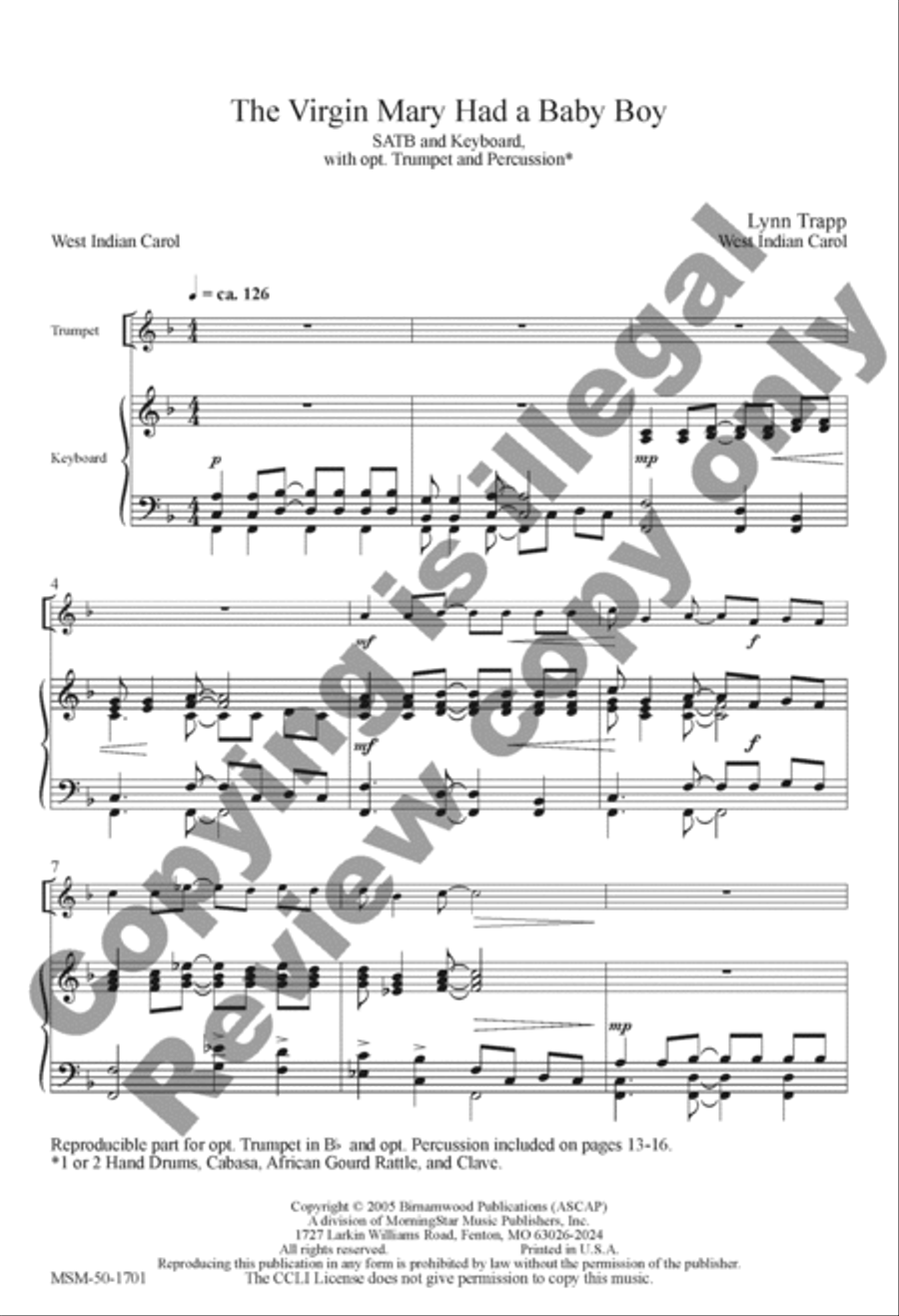 The Virgin Mary Had a Baby Boy 4-Part scores gallery preview page 10