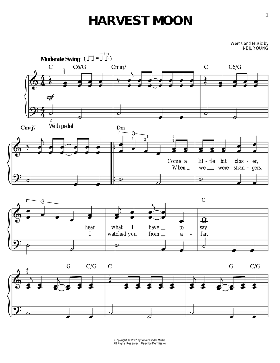 Harvest Moon Easy Piano scores gallery preview page 1