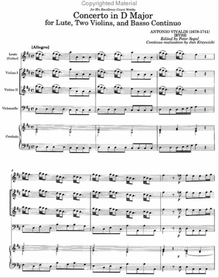 Concerto in D Major, RV 93 Orchestra scores gallery preview page 2