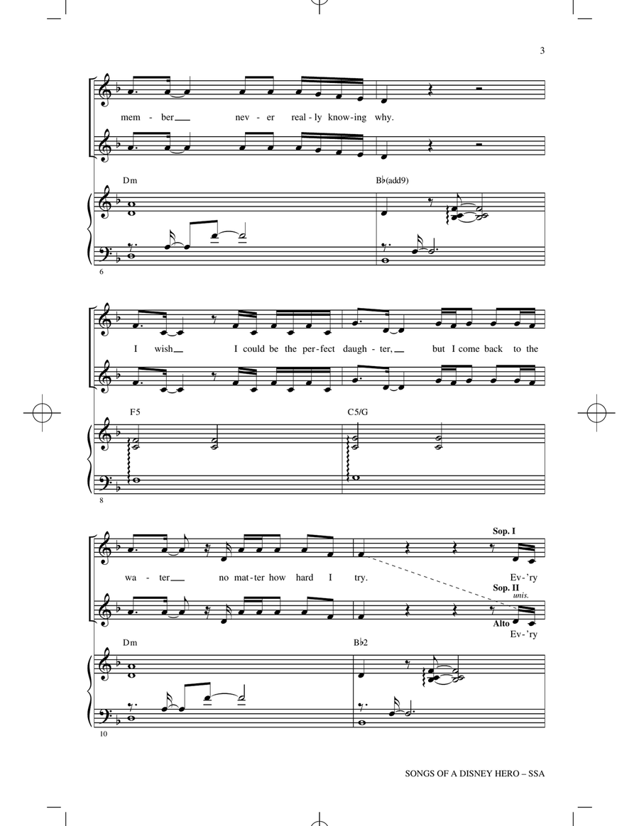Songs of a Disney Hero SSA scores gallery preview page 2