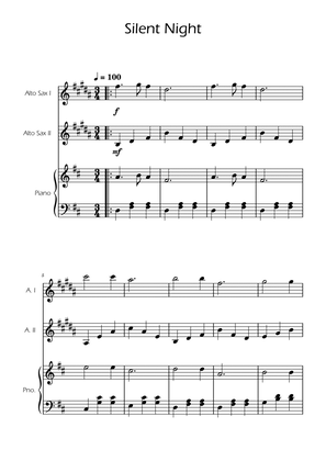 Silent Night - Alto Sax Duet w/ Piano