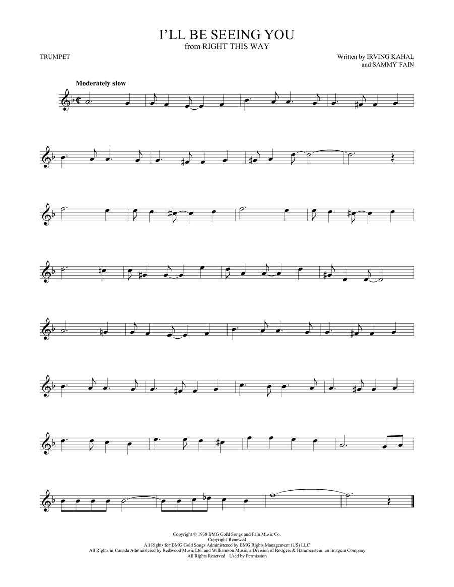 I'll Be Seeing You Trumpet Solo scores gallery preview page 1