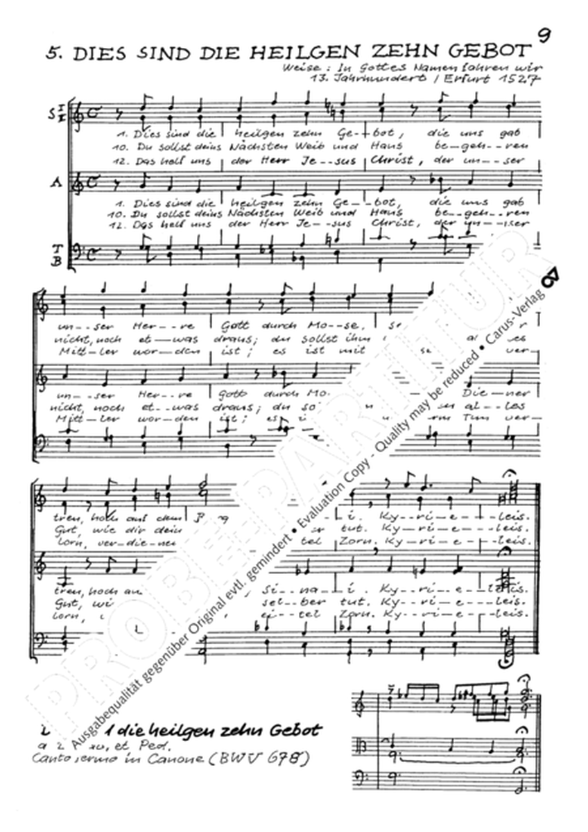 Chorsatze I zu Bachs Clavierubung