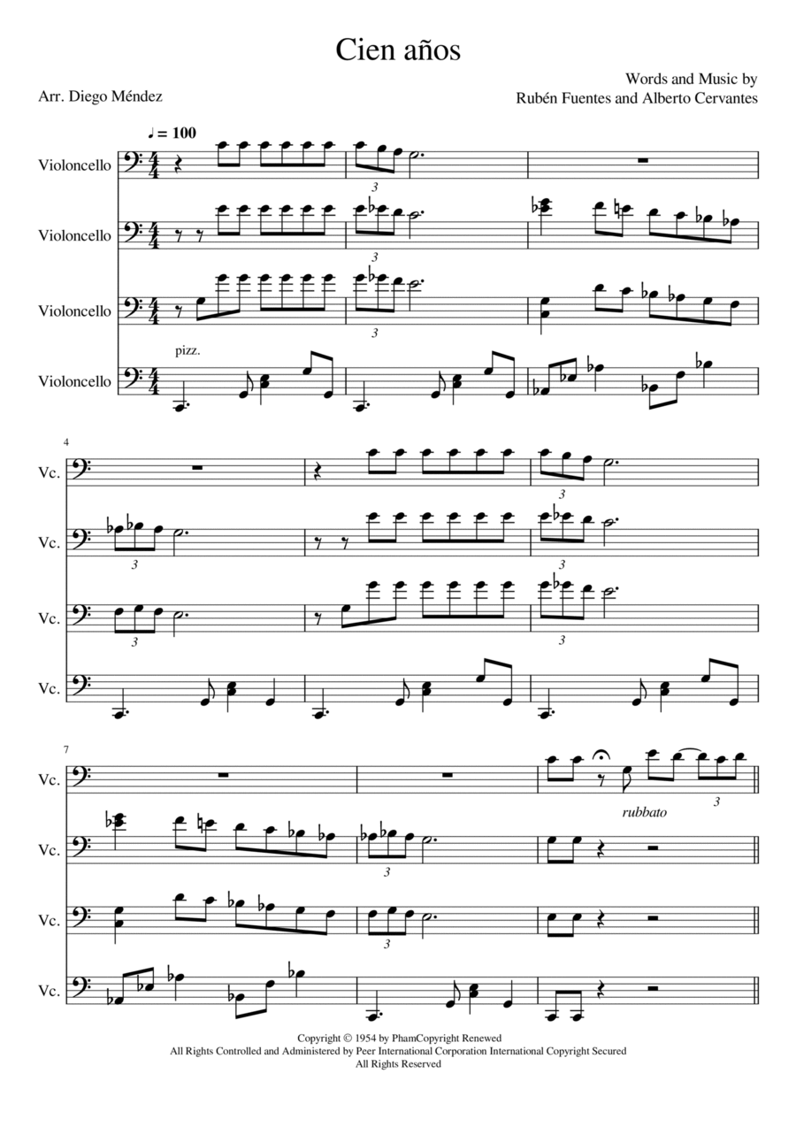 Cien Años String Quartet scores gallery preview page 1
