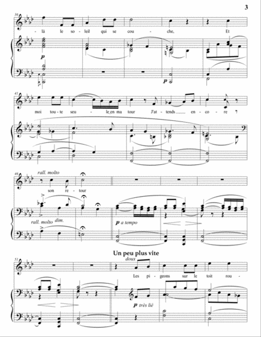 DUPARC: Au pays où se fait la guerre (transposed to F minor) Voice scores gallery preview page 4