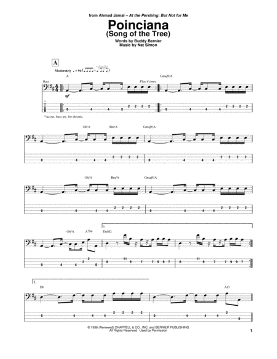 Poinciana (Song Of The Tree) Guitar Tablature scores gallery preview page 1