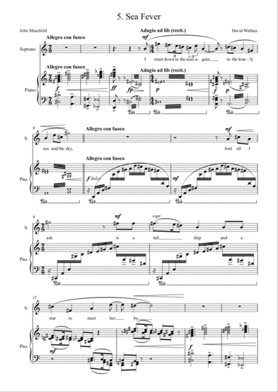 Sea Fever High Voice scores gallery preview page 1