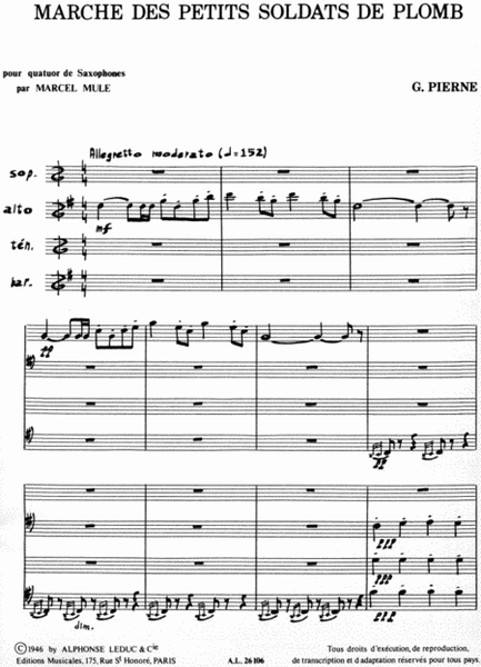 Marche Des Petits Soldats De Plomb Op.14, No.6 (saxophones 4)
