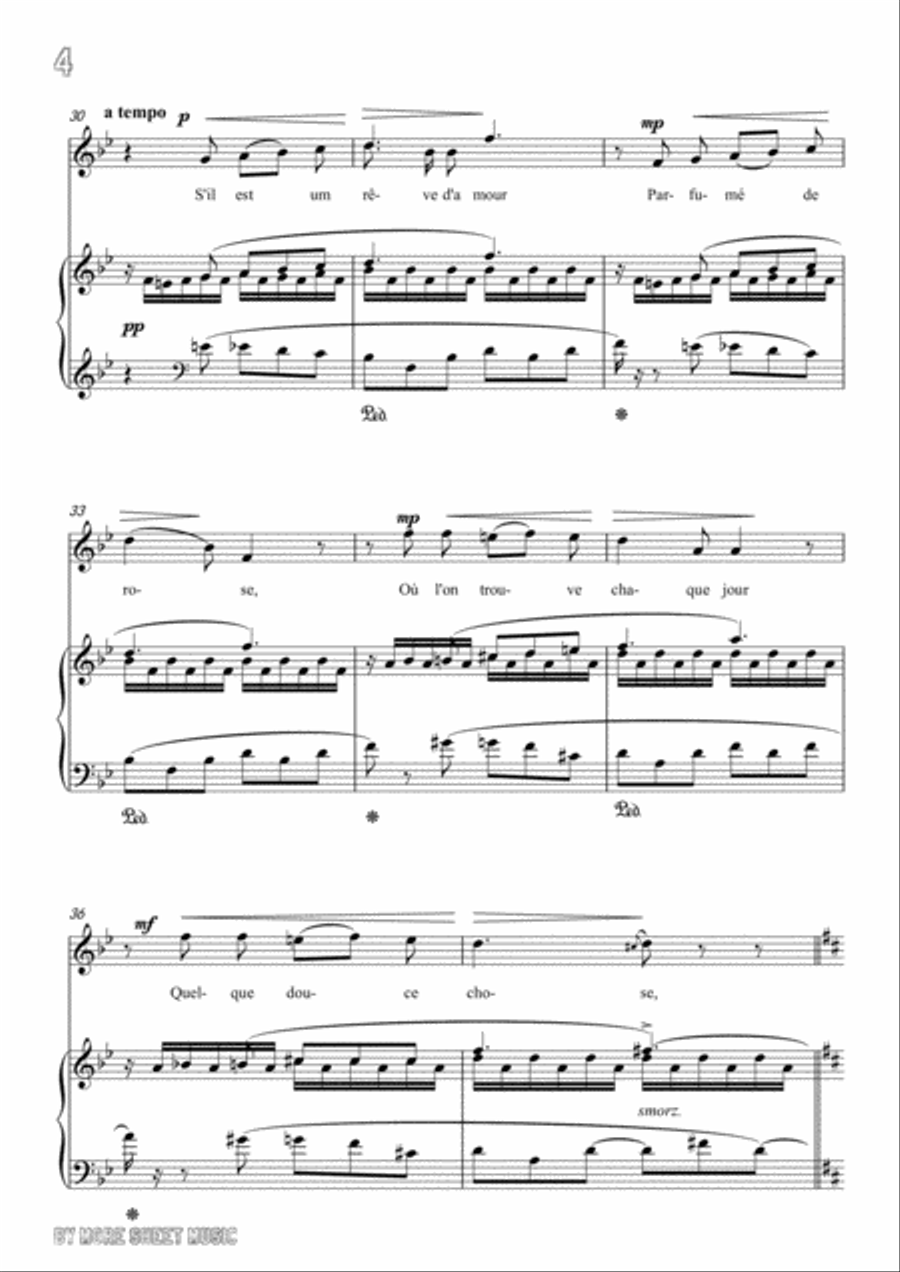 Liszt-S'il est un charmant gazon in B flat Major,for Voice and Piano Voice Solo scores gallery preview page 6