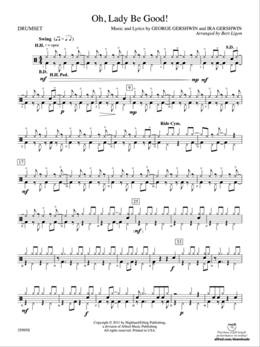 Oh, Lady Be Good!: Drums Oh, Lady Be Good!: Drums String Orchestra scores gallery preview page 1