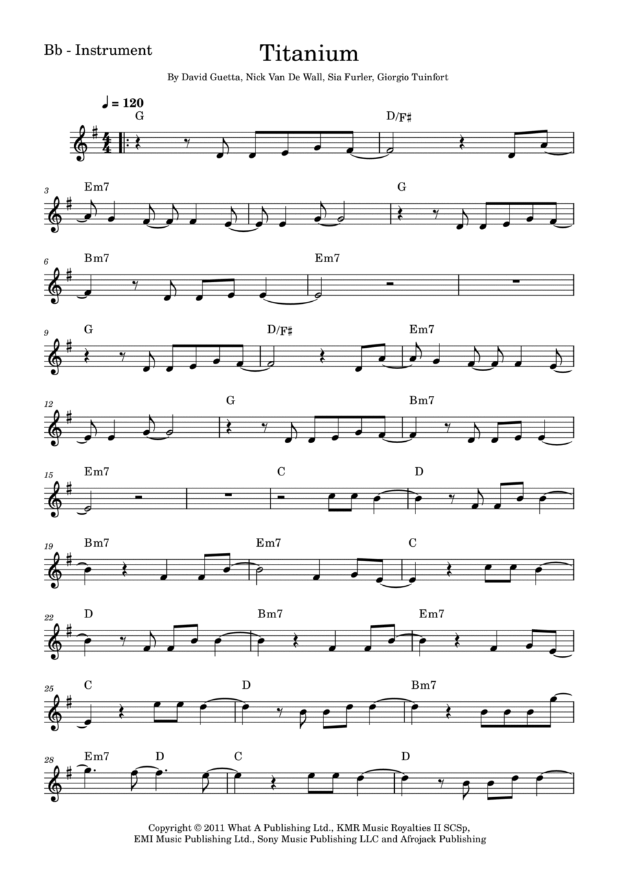 Titanium Soprano Saxophone scores gallery preview page 1
