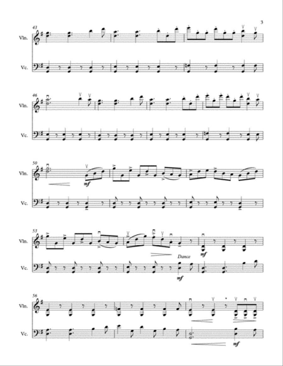 Nettleton - Come, Thou Fount of Every Blessing String Duet scores gallery preview page 3