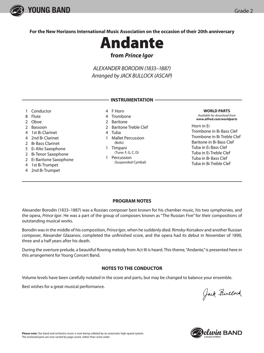 Andante (from Prince Igor): Score
