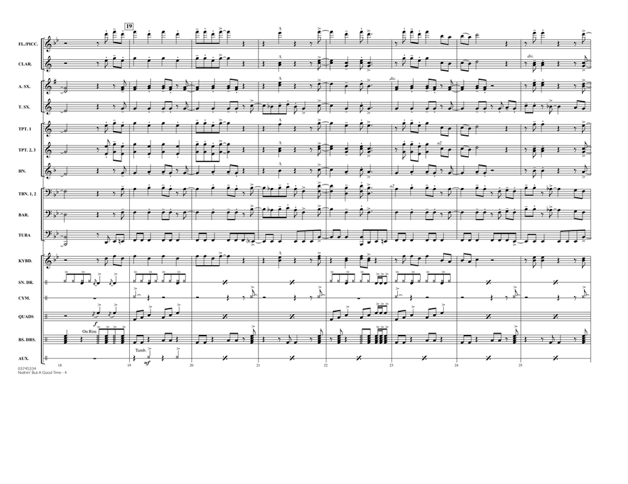 Nothin' But A Good Time - Full Score Marching Band scores gallery preview page 4