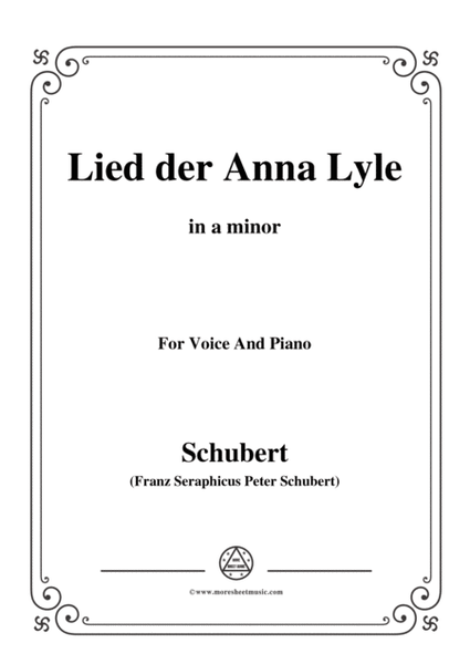 Schubert-Lied der Anna Lyle,Op.85 No.1,in a minor,for Voice&Piano image number null