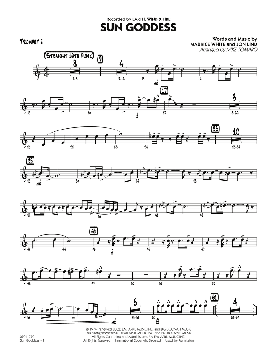 Sun Goddess - Trumpet 2 Jazz Ensemble scores gallery preview page 1