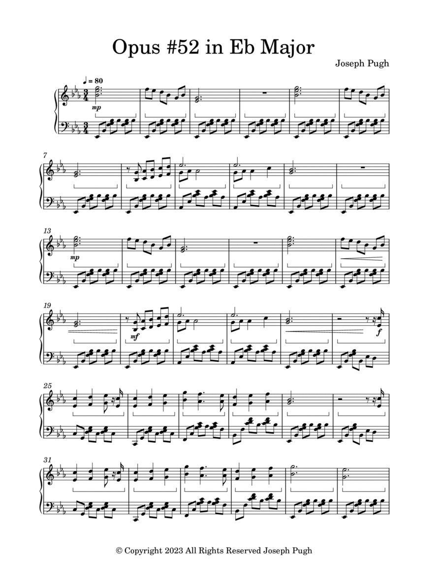 Opus #52 In Eb Major image number null