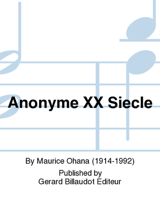 Anonyme Xx Siecle