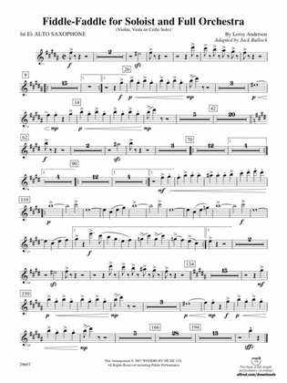 Fiddle-Faddle for Soloist and Full Orchestra: E-flat Alto Saxophone