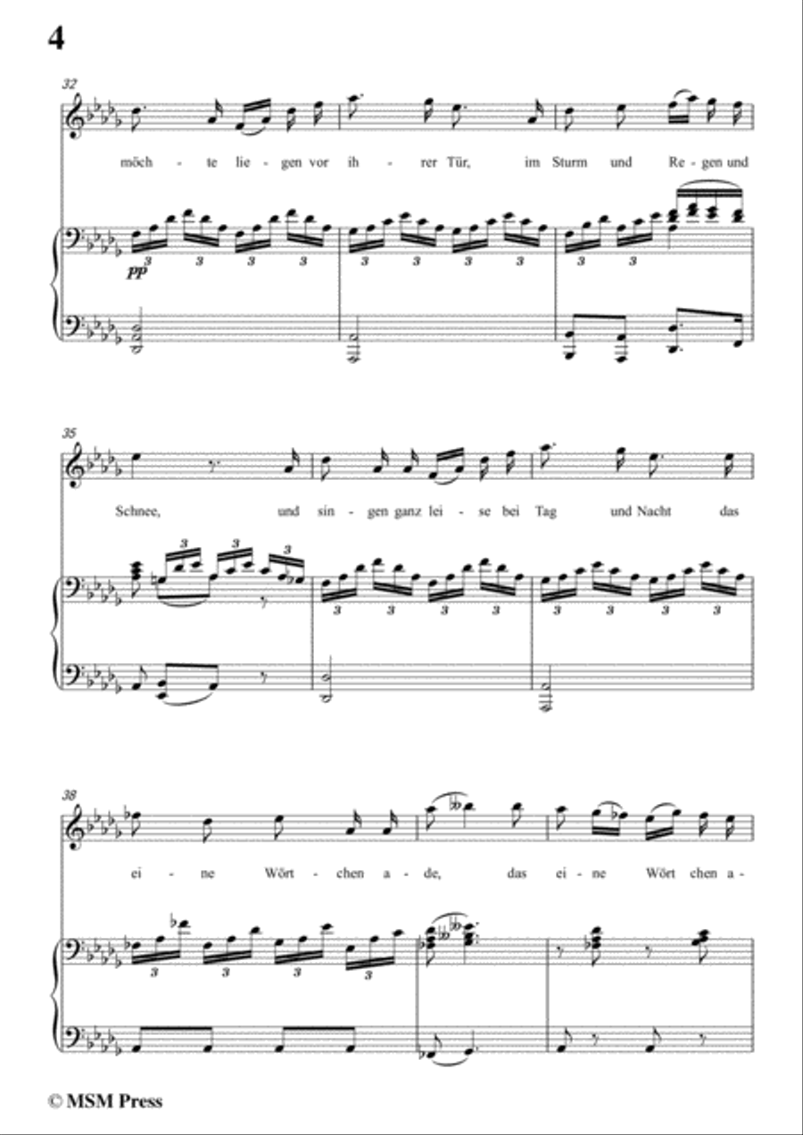 Schubert-Die böse Farbe,from 'Die Schöne Müllerin',Op.25 No.17,in D flat Major,for Voice&Piano Voice scores gallery preview page 6