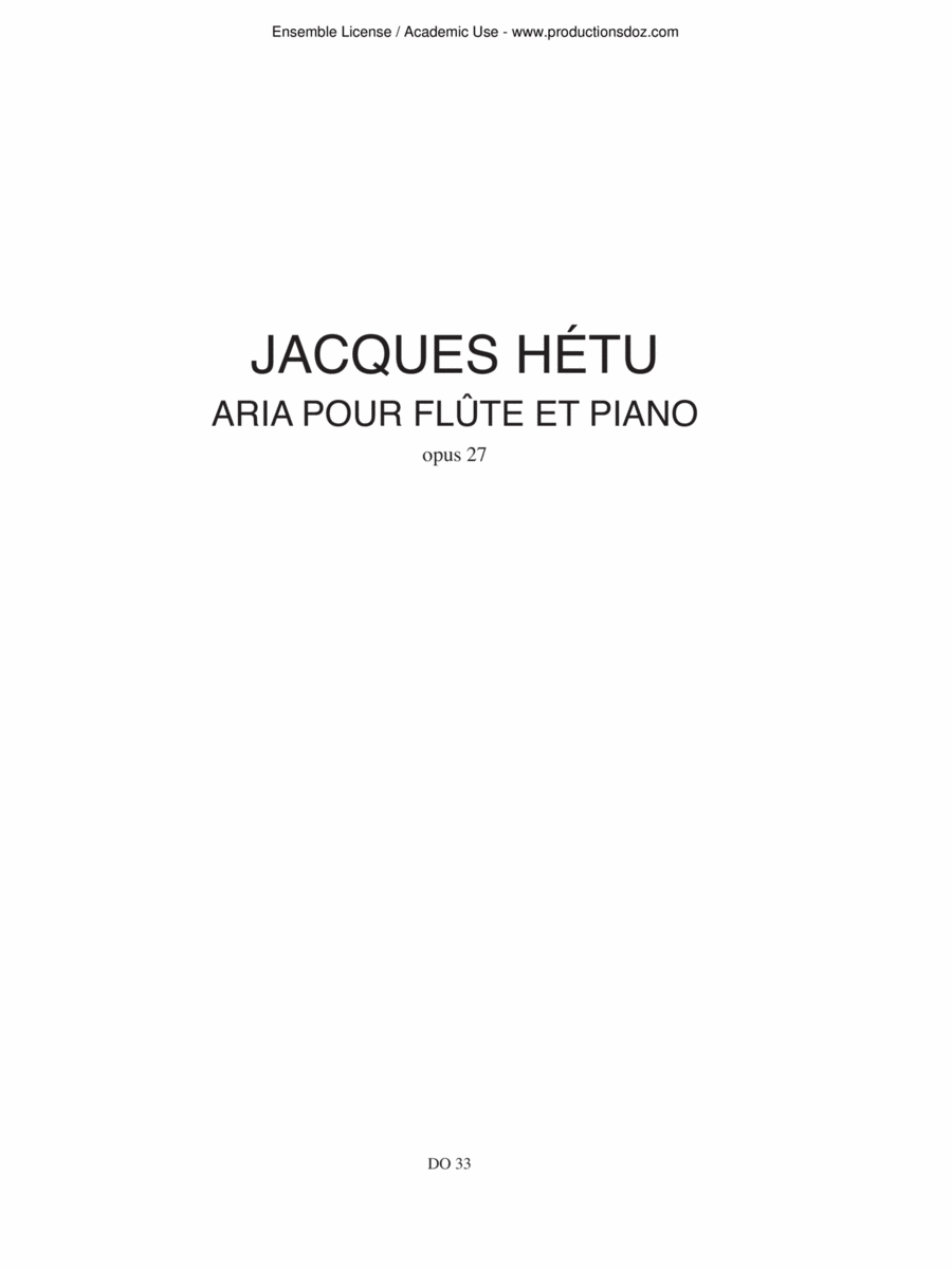 Aria op. 27 Aria op. 27 Flute Solo scores gallery preview page 1