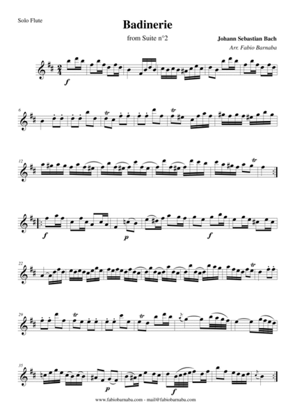 Bach's Badinerie from Suite n°2 - for Solo Flute and Flute Choir image number null