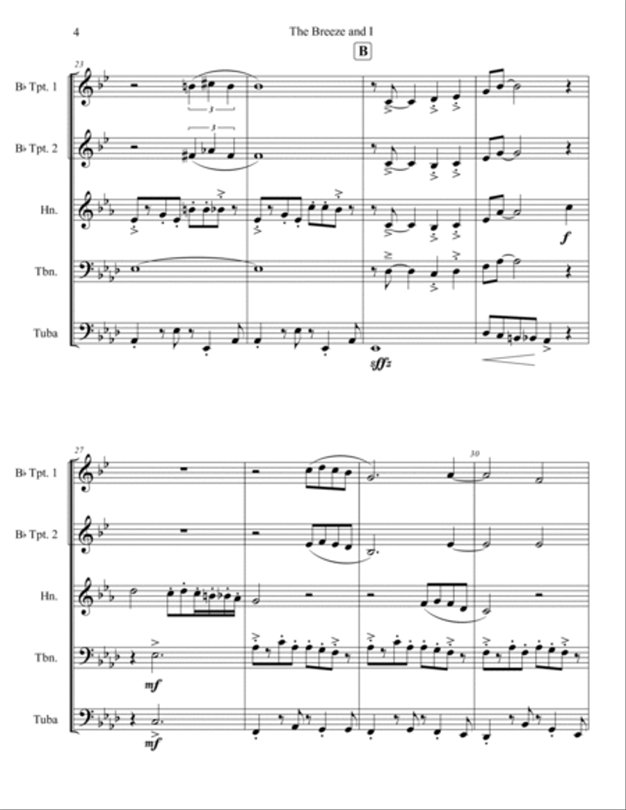 Breeze And I Brass Ensemble scores gallery preview page 5