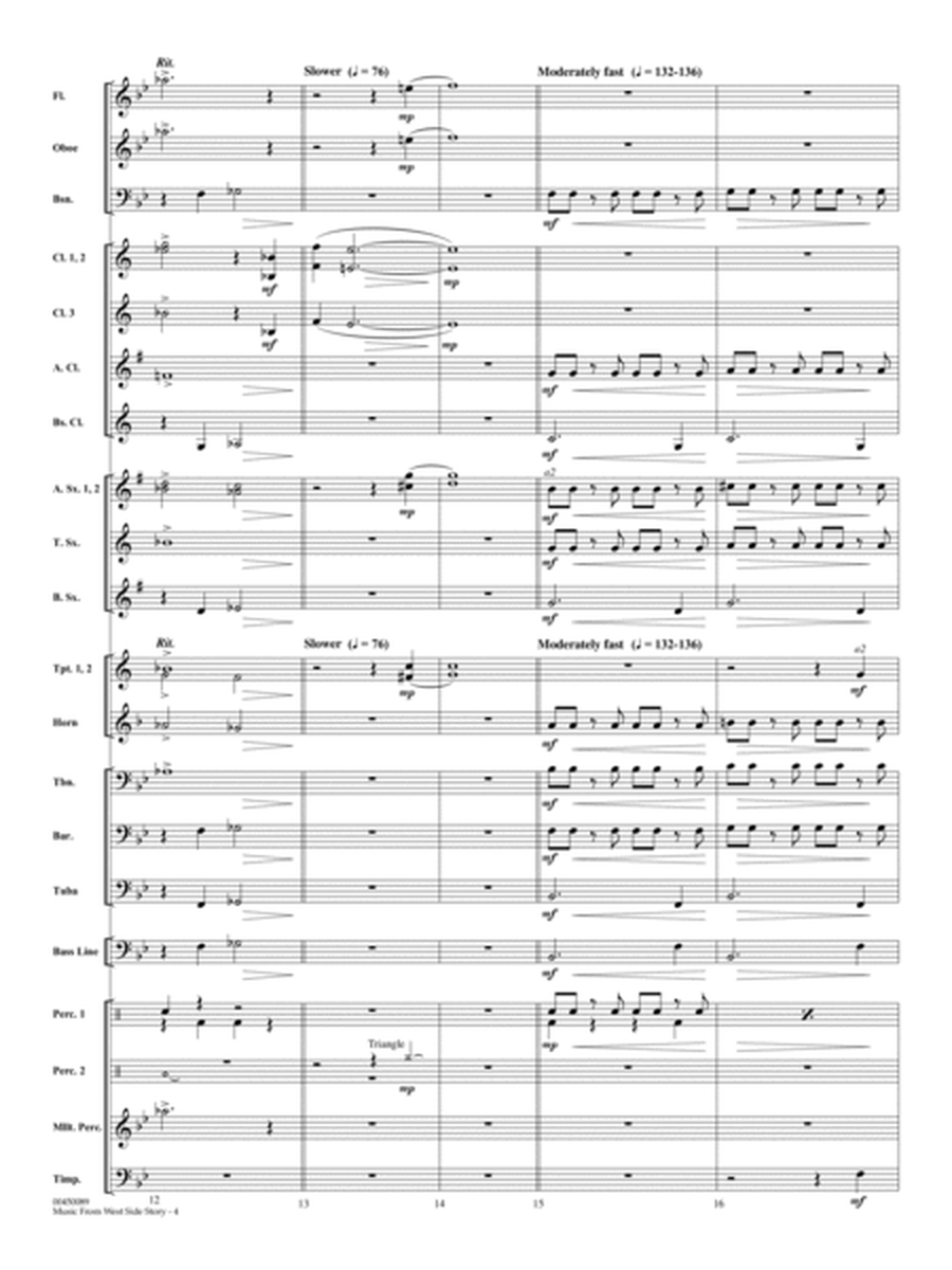 Music from West Side Story (arr. Michael Sweeney) - Full Score
