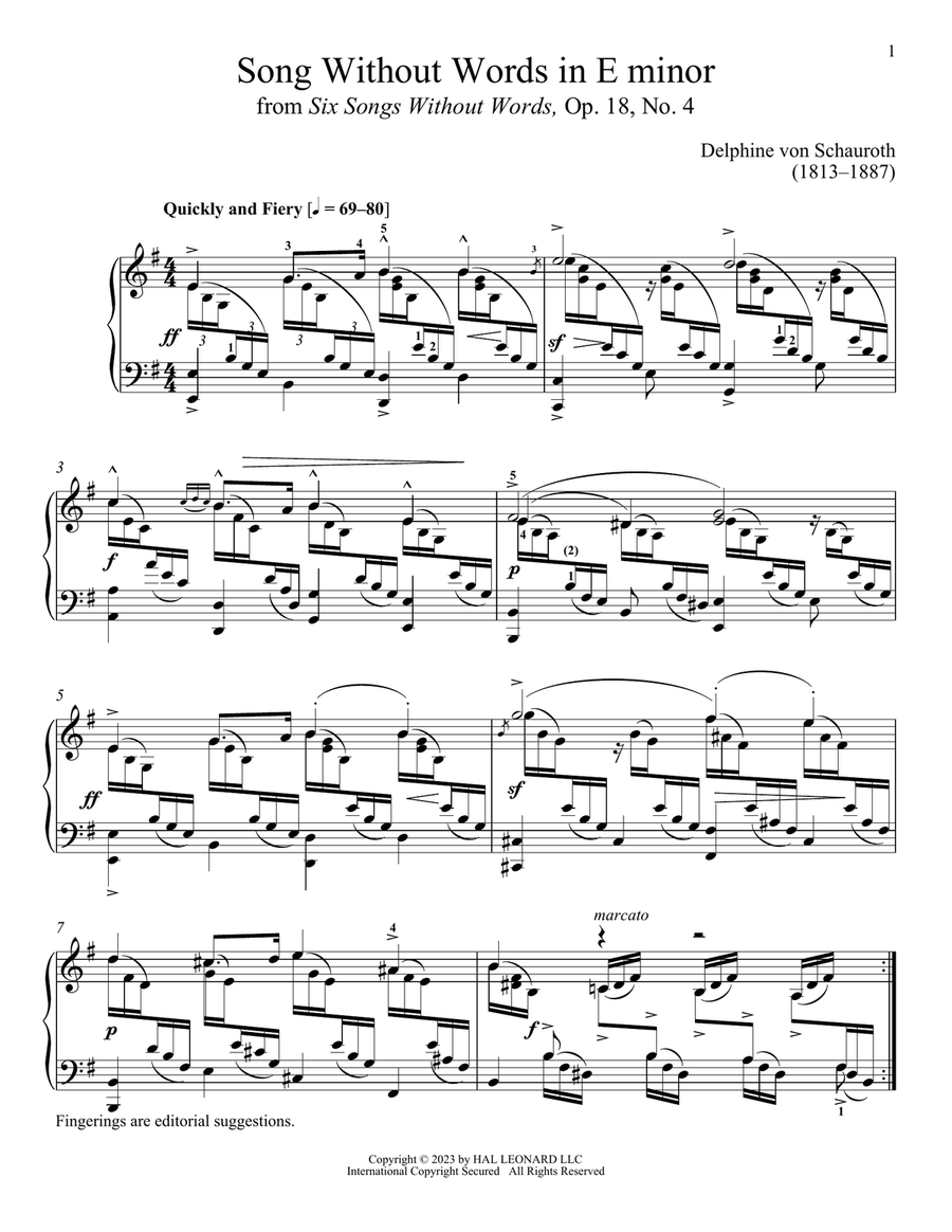 Quickly and Firey Piano Solo scores gallery preview page 1