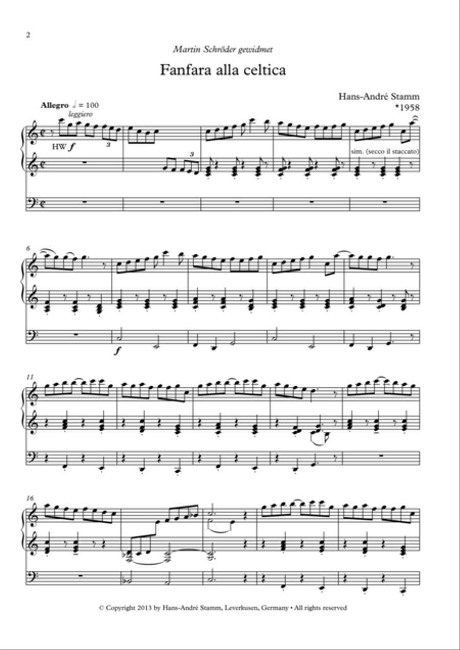 Fanfara alla celtica for organ Organ Solo scores gallery preview page 2