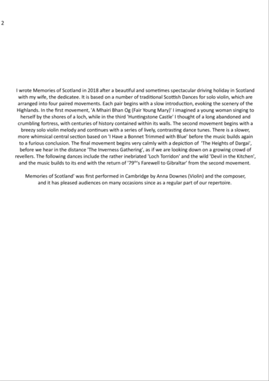 Memories of Scotland Violin scores gallery preview page 2