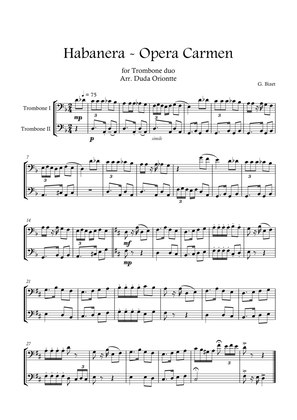 Book cover for Carmen HABANERA - Bizet ( trombone DUO) Student