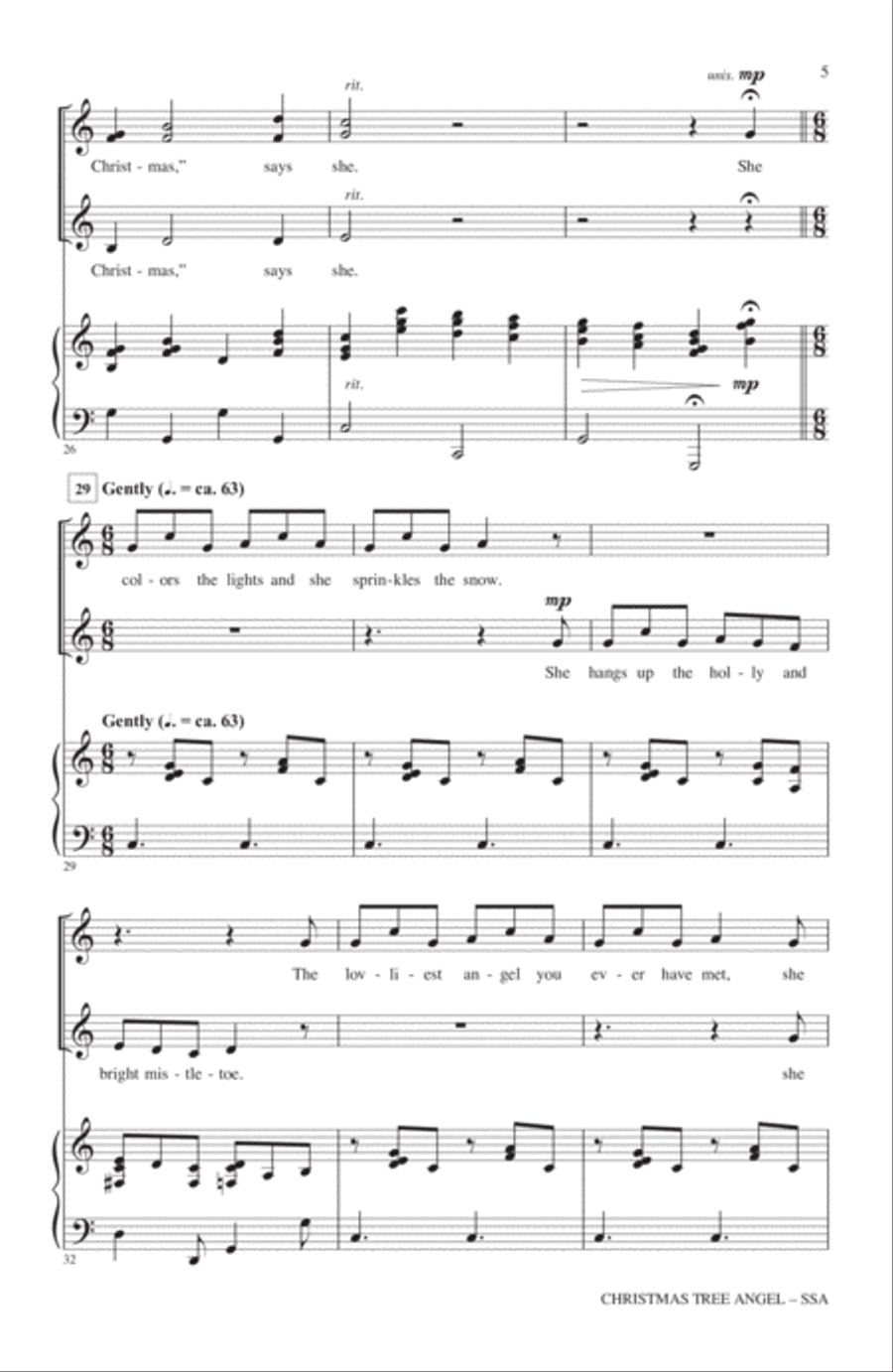Christmas Tree Angel SSA scores gallery preview page 4