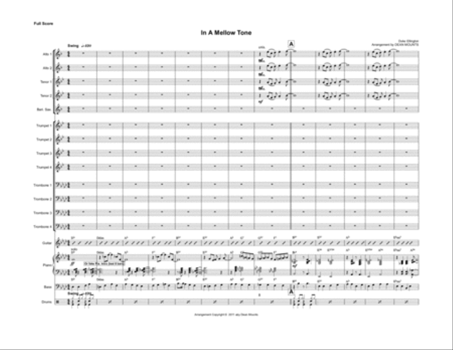 In A Mellow Tone Jazz Ensemble scores gallery preview page 1