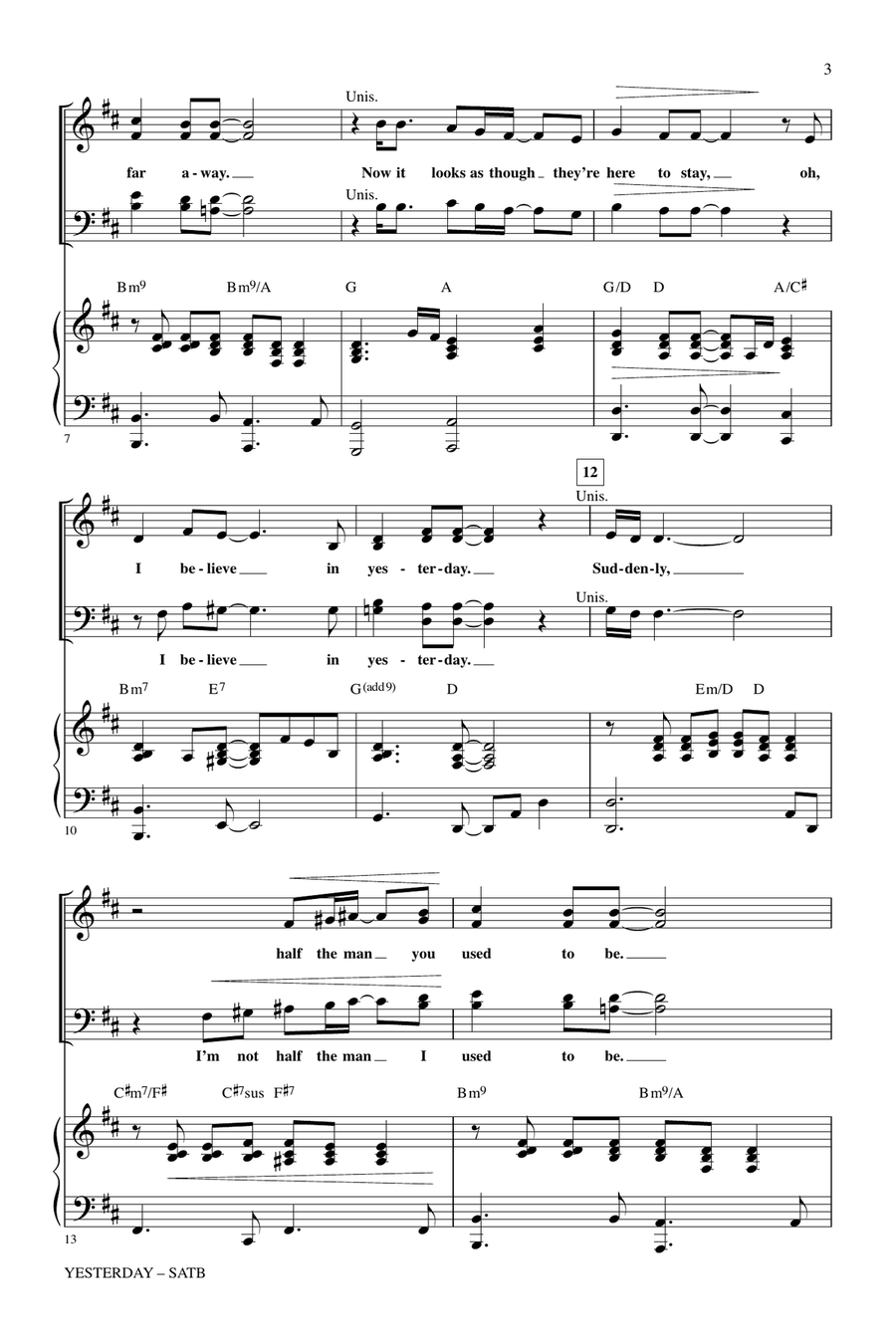 Yesterday 4-Part scores gallery preview page 2