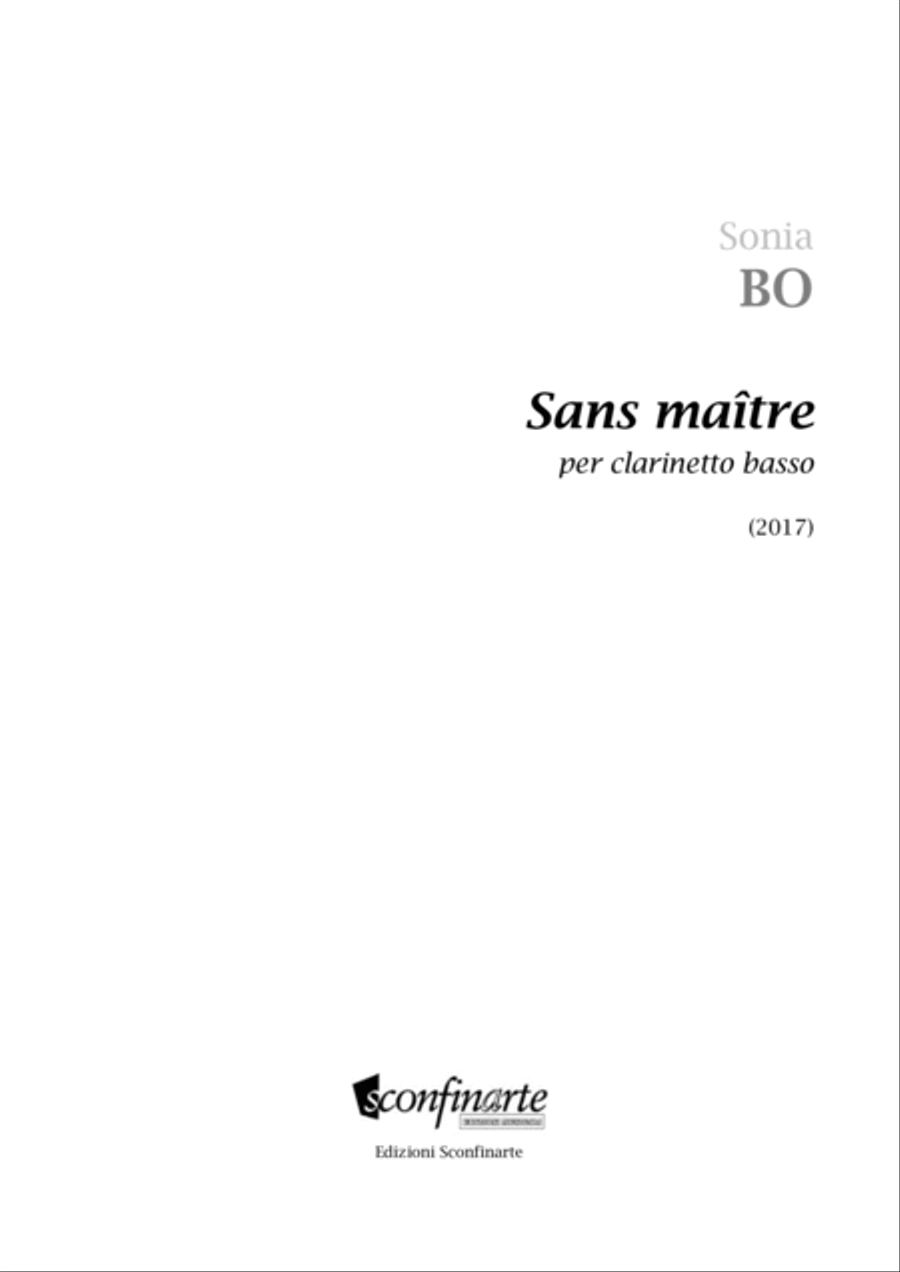 Sonia Bo: SANS MAÎTRE (ES 1018) Bass Clarinet scores gallery preview page 2