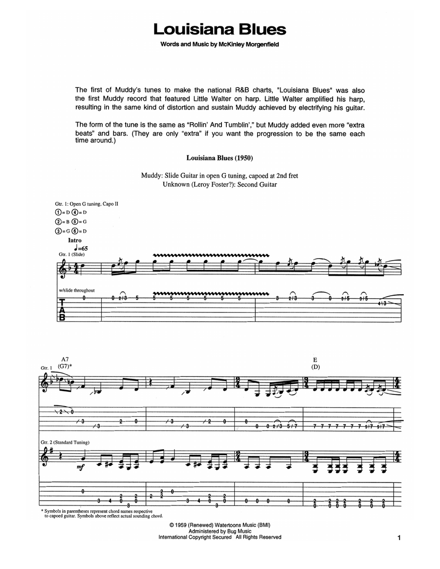 Louisiana Blues Louisiana Blues Electric Guitar scores gallery preview page 1