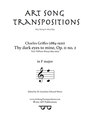 GRIFFES: Thy dark eyes to mine, Op. 11 no. 2 (transposed to F major)