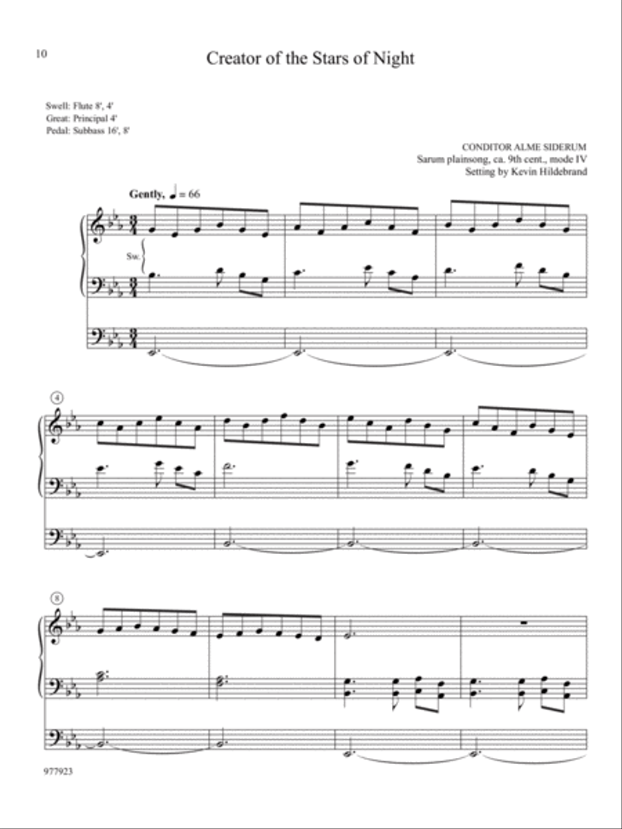 Hosanna, Praise, and Glory: Fourteen Easy Organ Preludes for Advent Organ scores gallery preview page 4