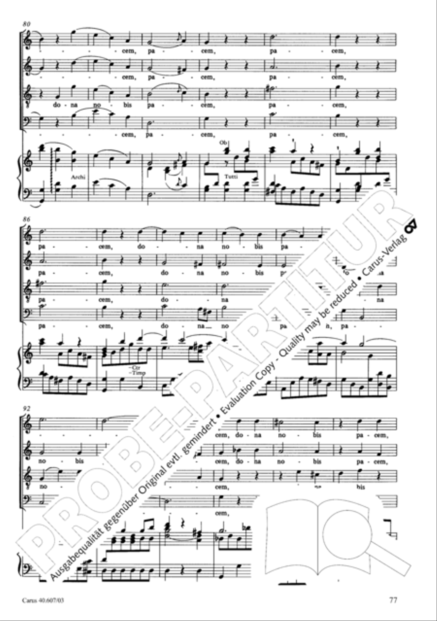 Mass in time of war (Missa in tempore belli) 4-Part scores gallery preview page 84