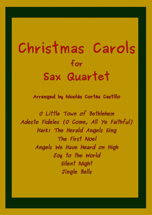 Book cover for 8 Christmas Carols for Sax Quartet