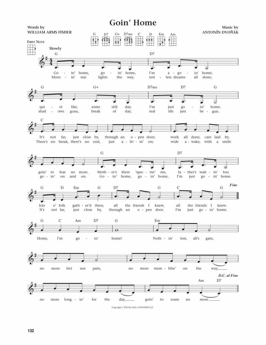 Goin' Home (from The Daily Ukulele) (arr. Jim Beloff) Ukulele scores gallery preview page 1