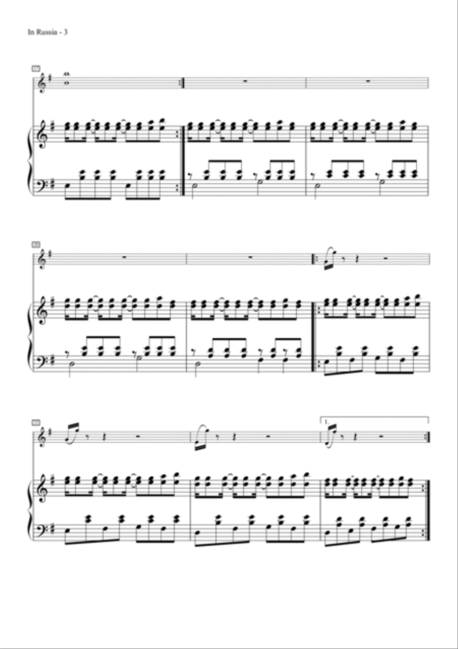 In Russia Violin Solo scores gallery preview page 3