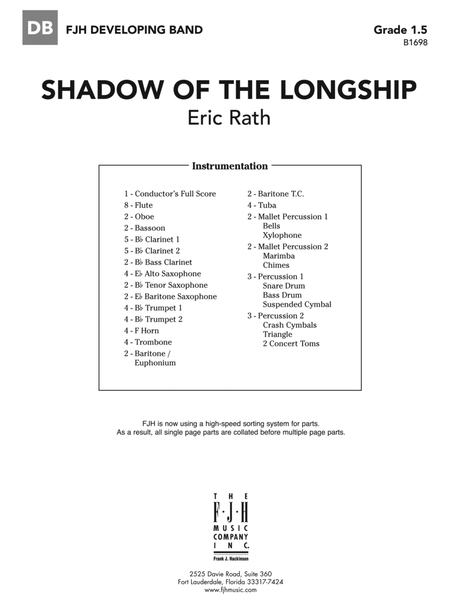 Shadow of the Longship: Score Concert Band scores gallery preview page 1