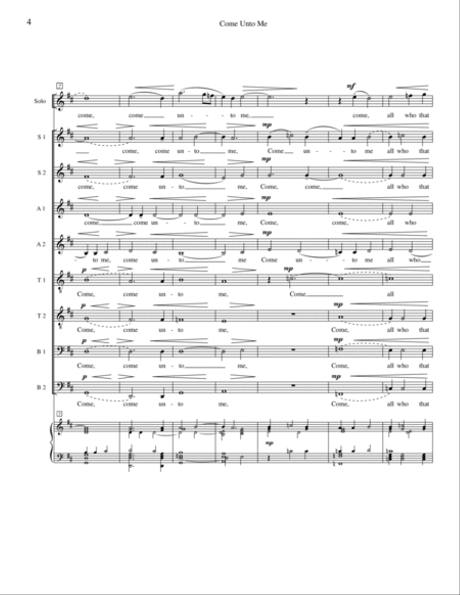 Come Unto Me Divisi scores gallery preview page 2