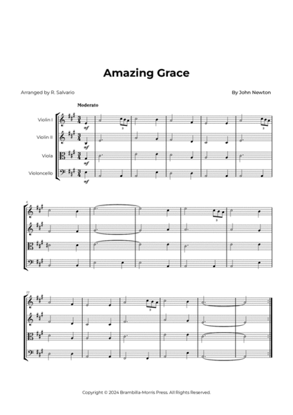 Amazing Grace - String Quartet image number null