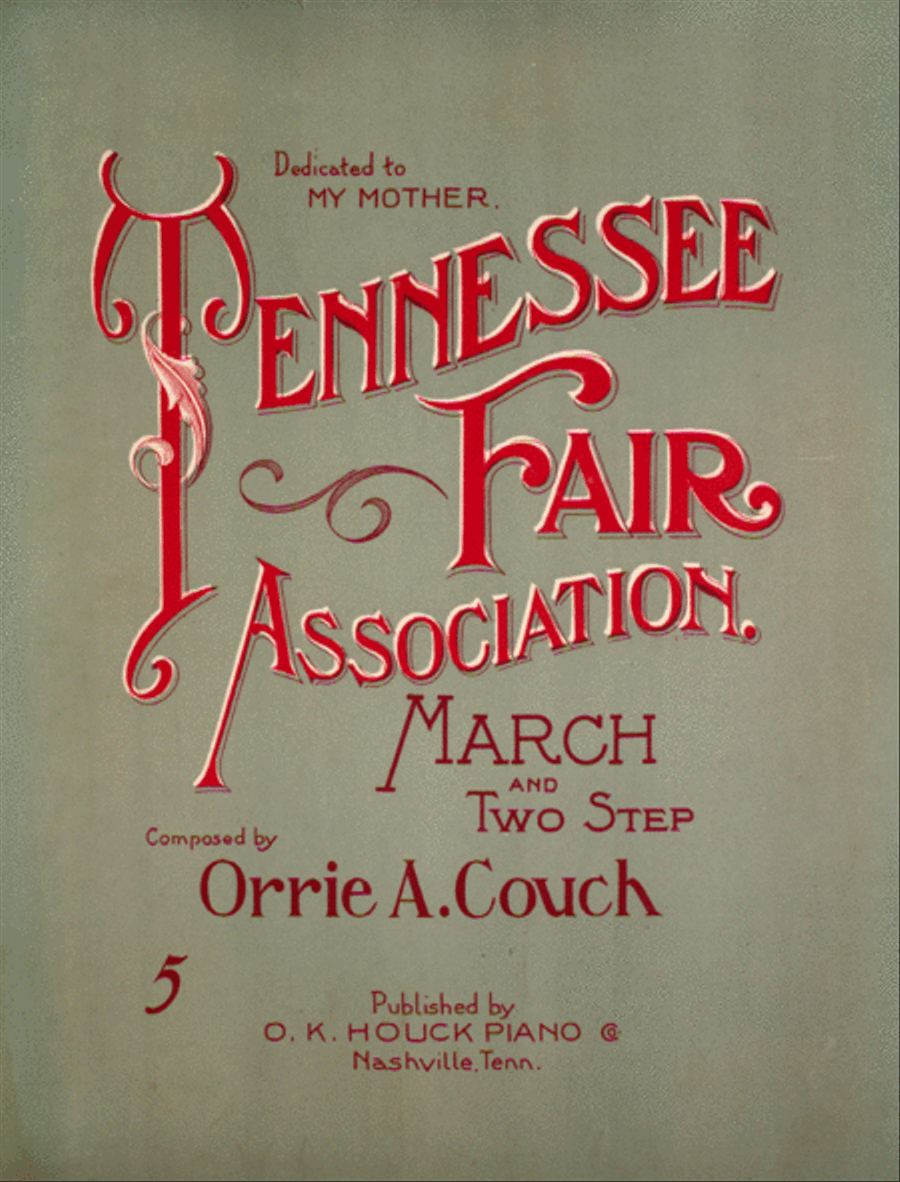 Tennessee Fair Association. March and Two Step Piano Solo scores gallery preview page 1