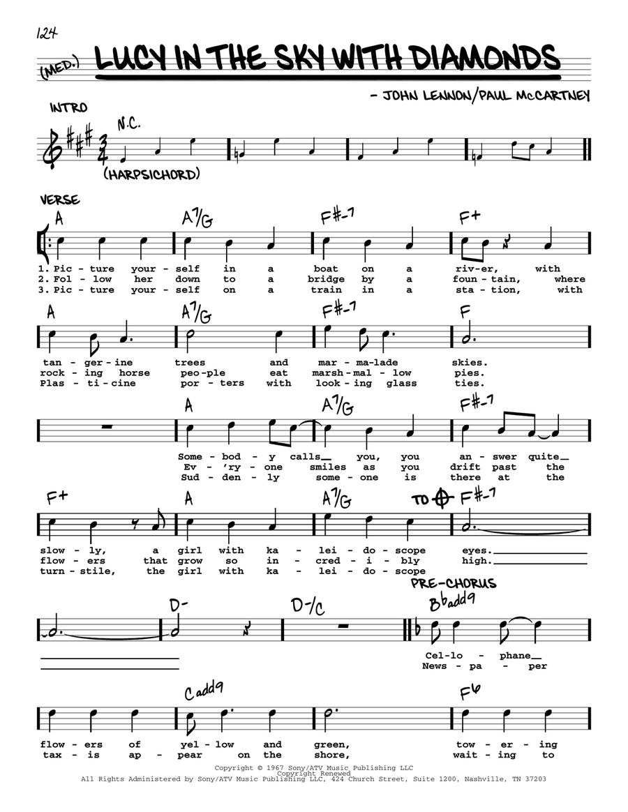 Lucy In The Sky With Diamonds [Jazz version] Voice scores gallery preview page 1