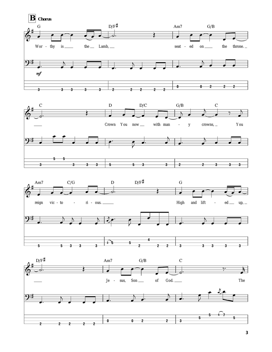 Worthy Is The Lamb Worthy Is The Lamb Bass Guitar Tablature scores gallery preview page 3