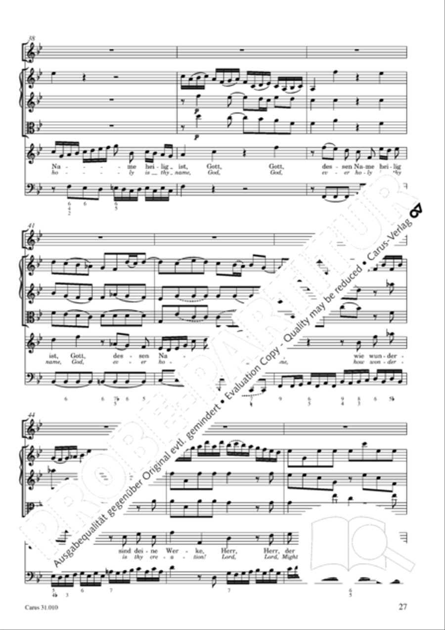 Magnify the Lord, my soul (Meine Seel erhebt den Herren) 4-Part scores gallery preview page 23